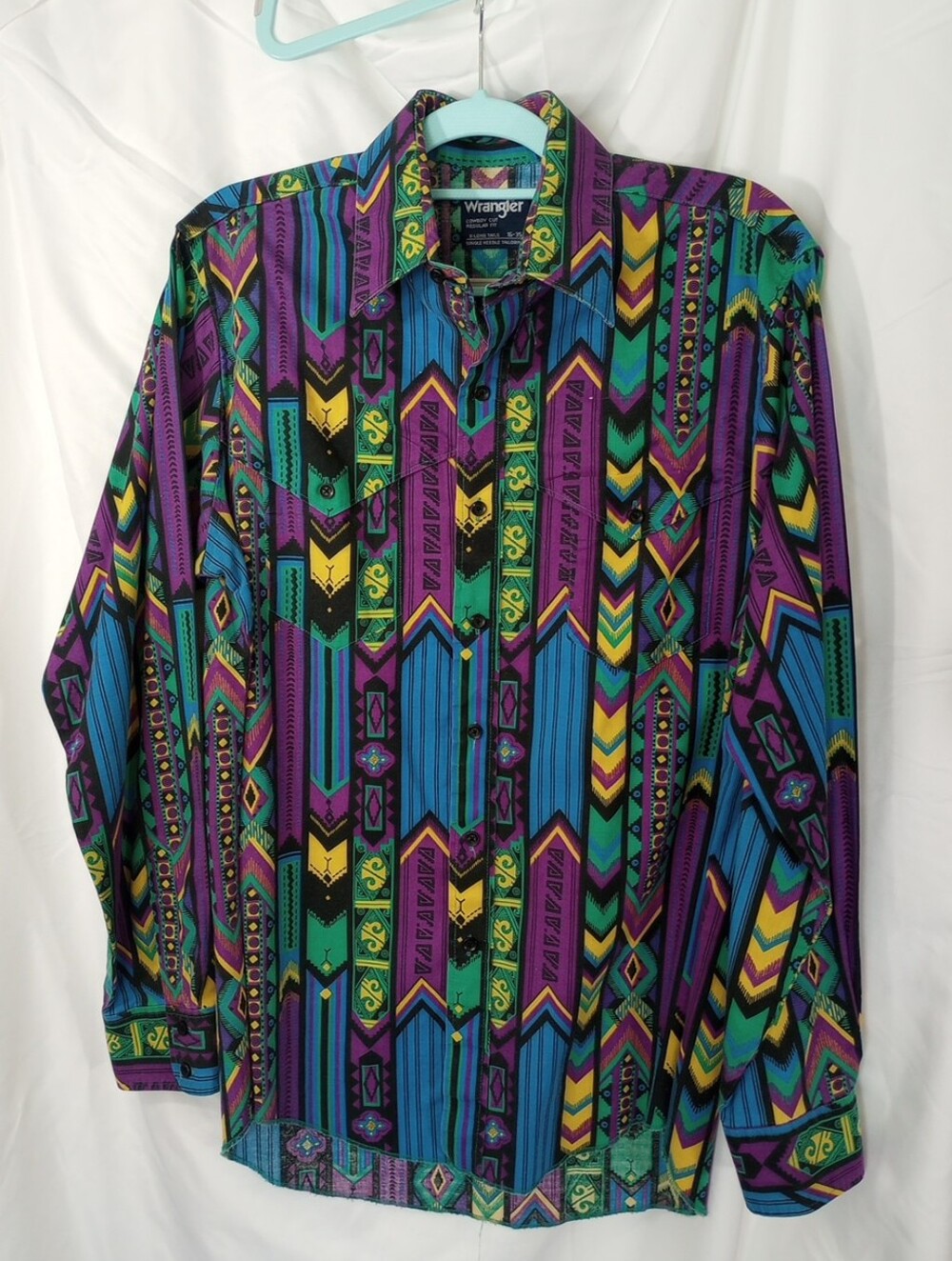 Wrangler Brushpopper Button-Down Shirt Aztec Southwestern Men's Large